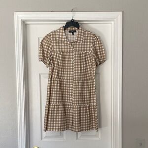 Derek Heart Brown Checkered Mini Dress